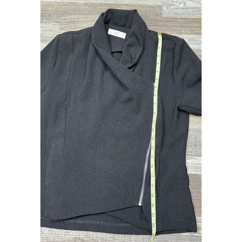 Elodie Womens Size M Black Shacket Asymmetrical Zip Front Jacket Blazer - Picture 11 of 16